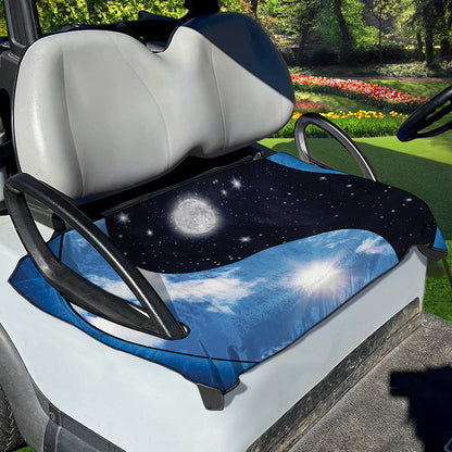 Sky And Space Yin Yang Print Golf Cart Seat Cover