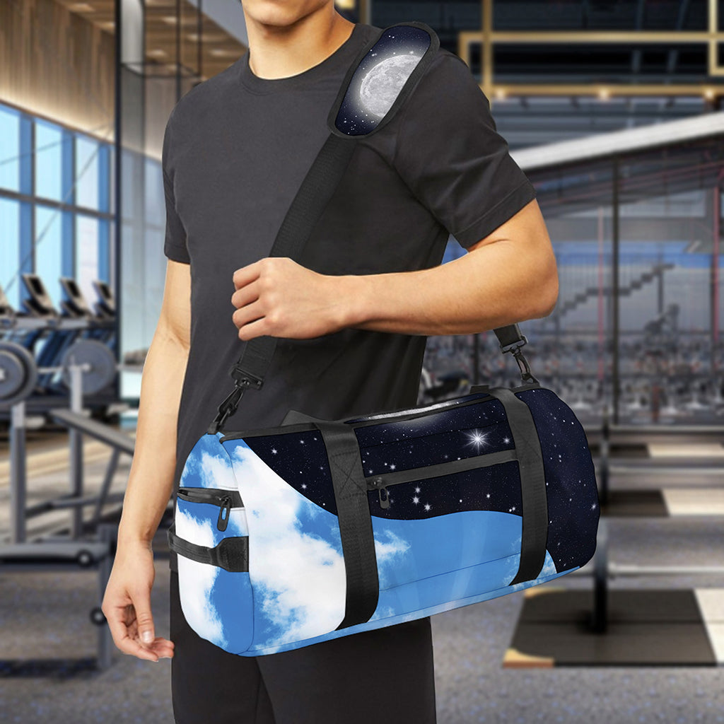 Sky And Space Yin Yang Print Gym Bag