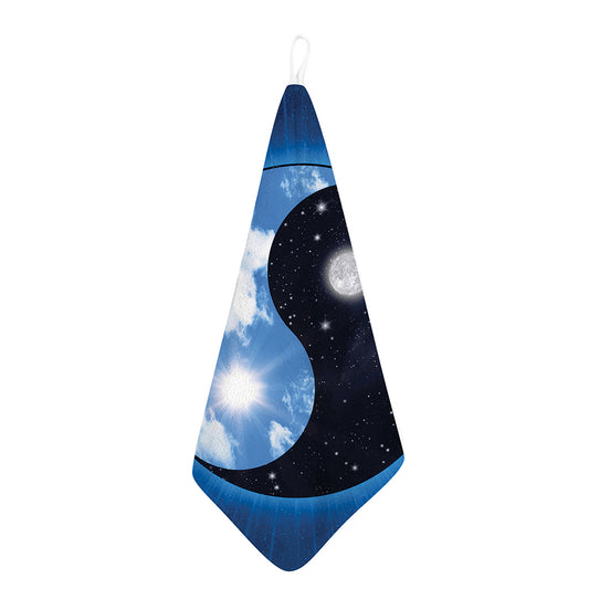 Sky And Space Yin Yang Print Hand Towel