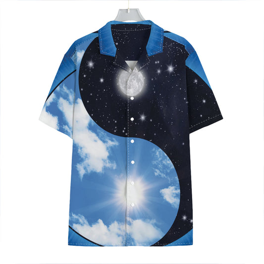 Sky And Space Yin Yang Print Hawaiian Shirt