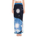 Sky And Space Yin Yang Print High Slit Maxi Skirt