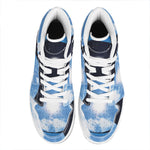 Sky And Space Yin Yang Print High Top Leather Sneakers