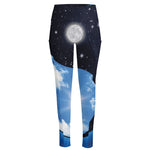 Sky And Space Yin Yang Print High-Waisted Pocket Leggings