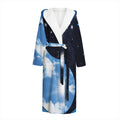 Sky And Space Yin Yang Print Hooded Bathrobe