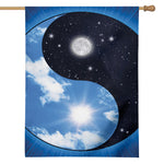 Sky And Space Yin Yang Print House Flag