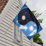 Sky And Space Yin Yang Print House Flag