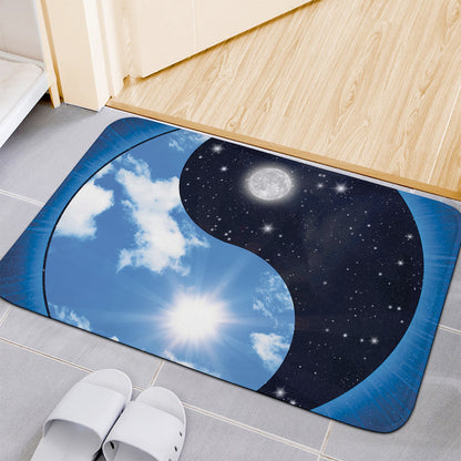 Sky And Space Yin Yang Print Indoor Door Mat