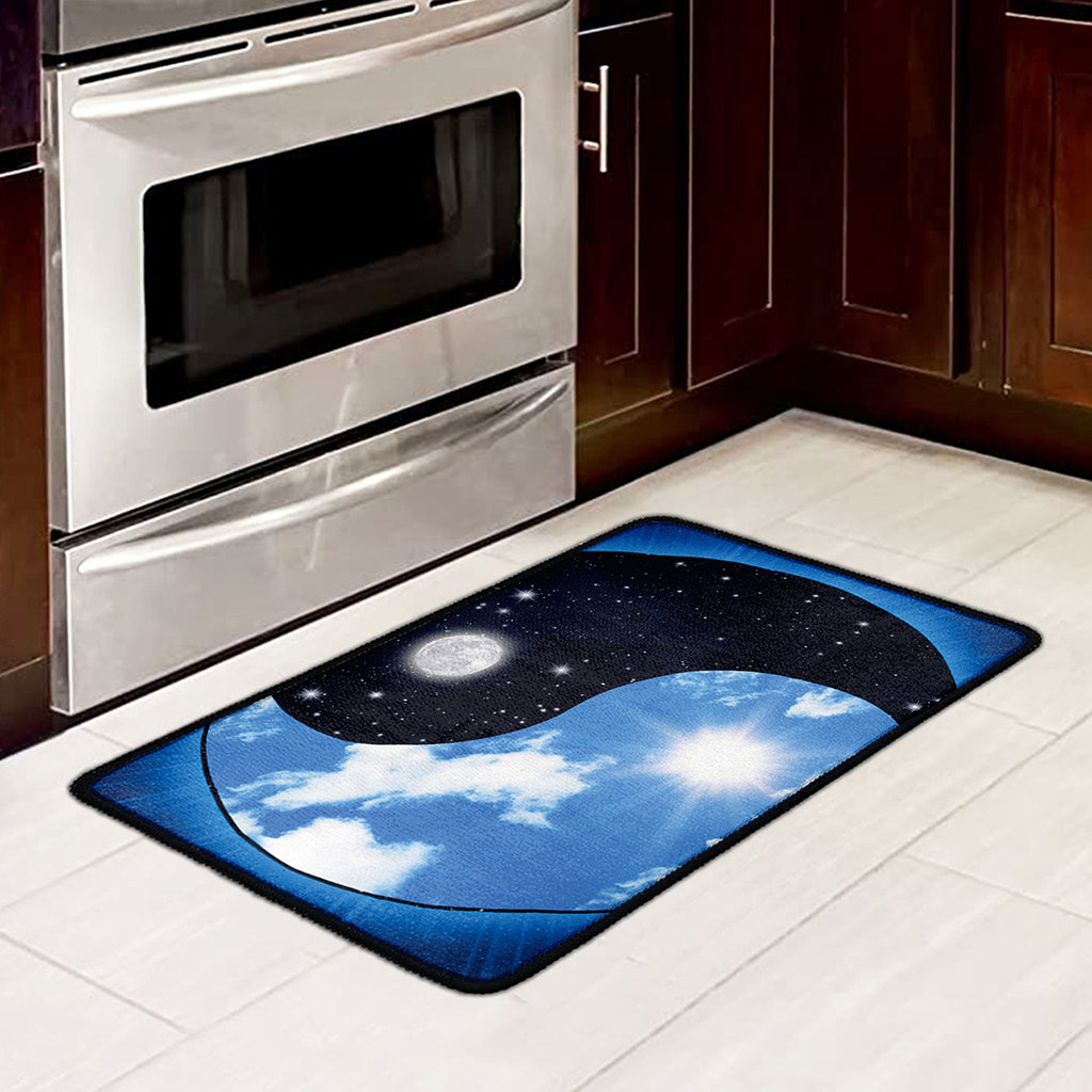 Sky And Space Yin Yang Print Kitchen Mat