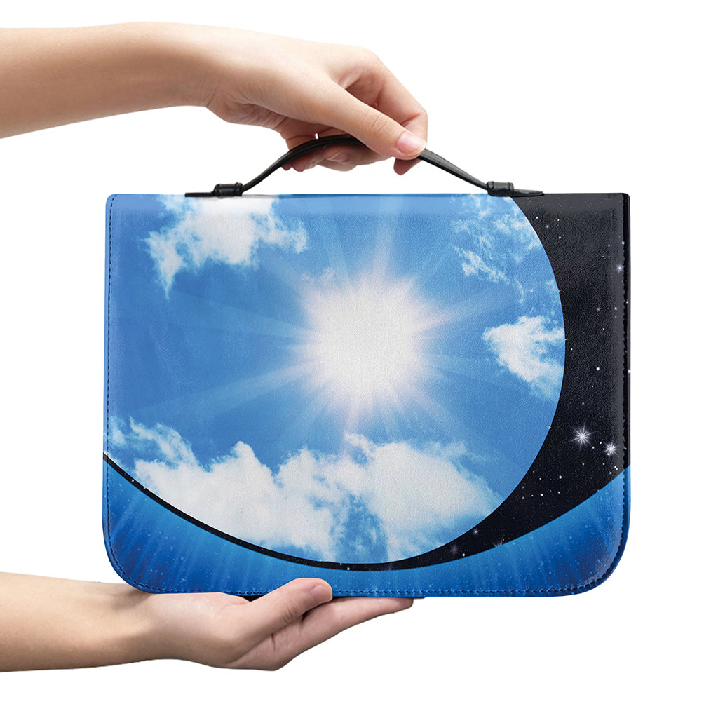 Sky And Space Yin Yang Print Leather Bible Cover