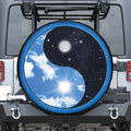 Sky And Space Yin Yang Print Leather Spare Tire Cover