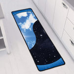 Sky And Space Yin Yang Print Long Kitchen Mat