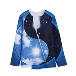 Sky And Space Yin Yang Print Long Sleeve Short Coat
