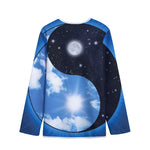 Sky And Space Yin Yang Print Long Sleeve Short Coat