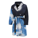 Sky And Space Yin Yang Print Men's Bathrobe