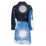 Sky And Space Yin Yang Print Men's Bathrobe