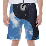 Sky And Space Yin Yang Print Men's Beach Shorts