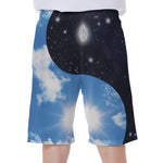 Sky And Space Yin Yang Print Men's Beach Shorts