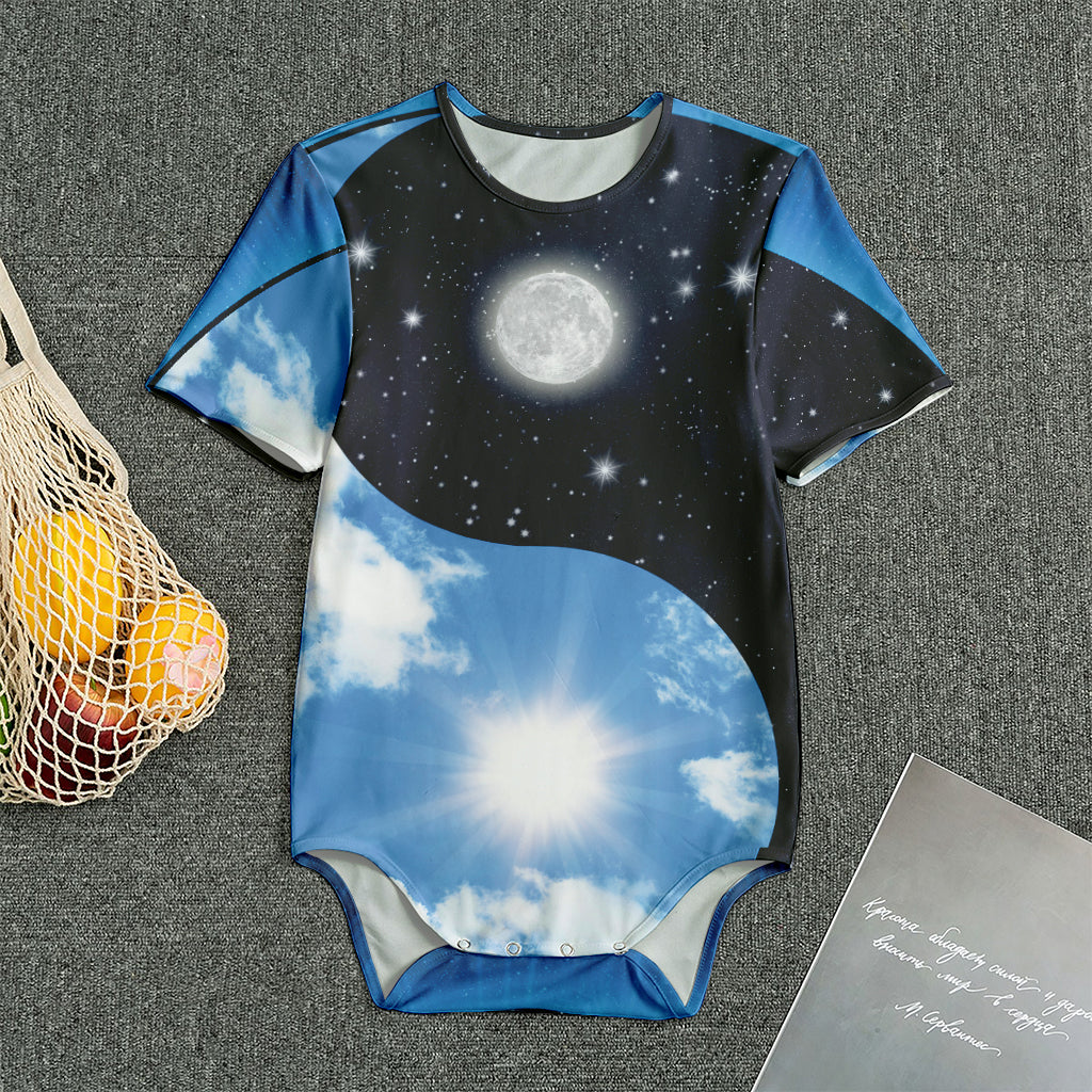 Sky And Space Yin Yang Print Men's Bodysuit