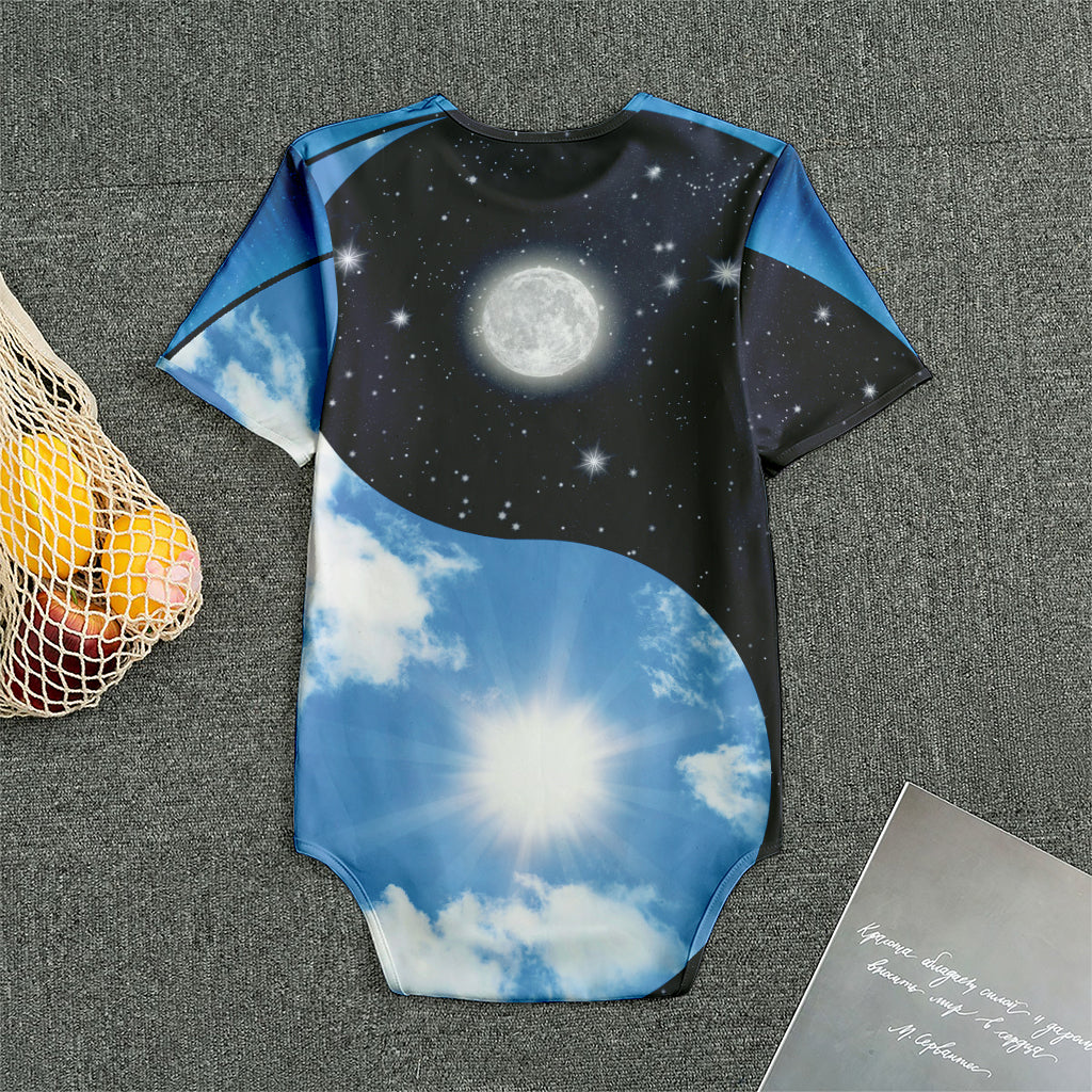 Sky And Space Yin Yang Print Men's Bodysuit