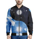 Sky And Space Yin Yang Print Men's Bomber Jacket