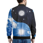 Sky And Space Yin Yang Print Men's Bomber Jacket