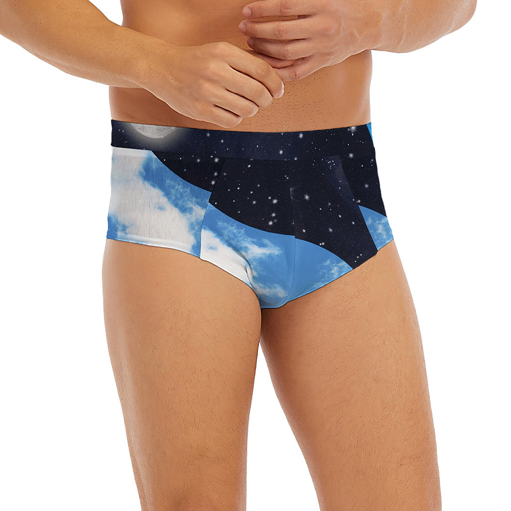 Sky And Space Yin Yang Print Men's Briefs