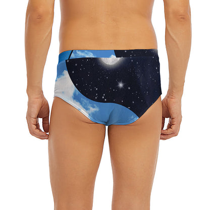 Sky And Space Yin Yang Print Men's Briefs