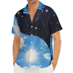 Sky And Space Yin Yang Print Men's Deep V-Neck Shirt