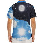 Sky And Space Yin Yang Print Men's Deep V-Neck Shirt