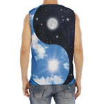Sky And Space Yin Yang Print Men's Fitness Tank Top