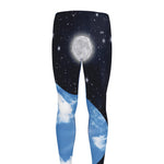 Sky And Space Yin Yang Print Men's leggings