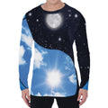 Sky And Space Yin Yang Print Men's Long Sleeve T-Shirt