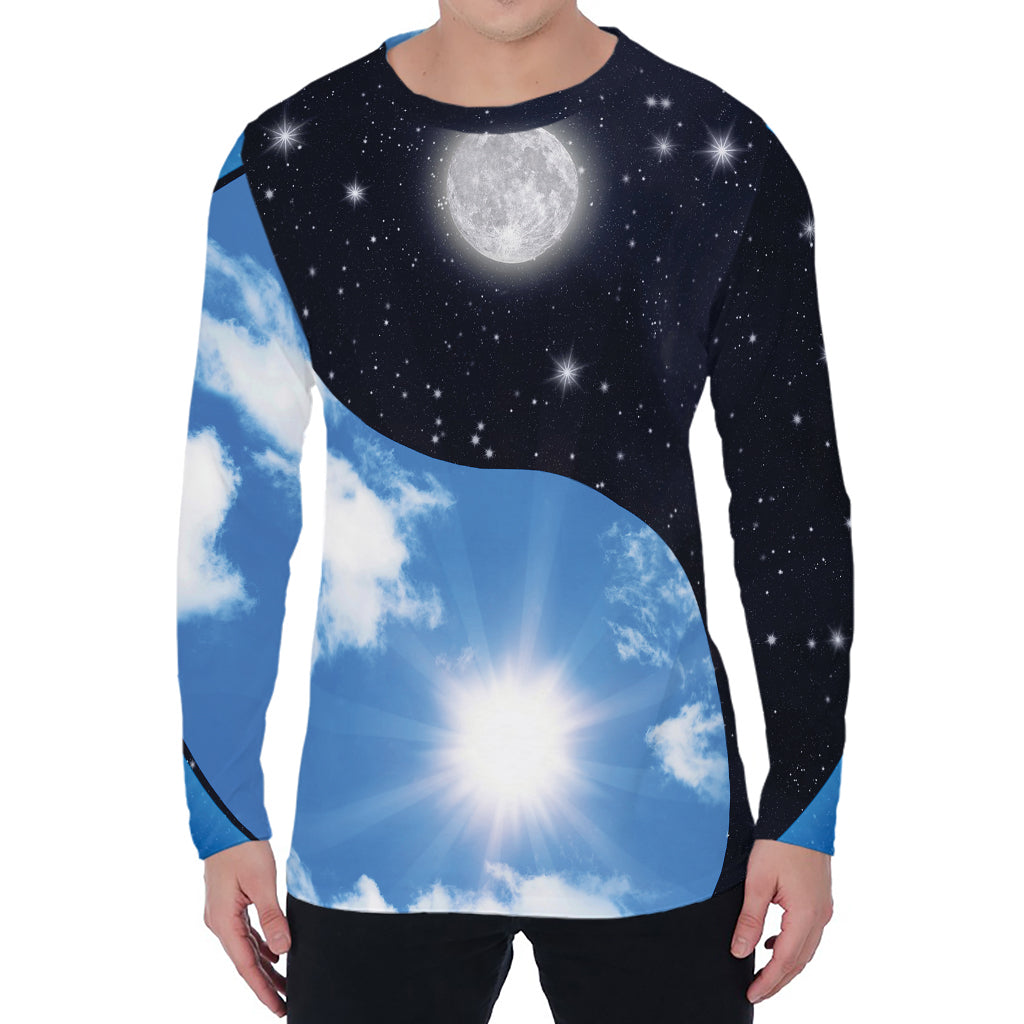 Sky And Space Yin Yang Print Men's Long Sleeve T-Shirt