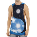 Sky And Space Yin Yang Print Men's Muscle Tank Top