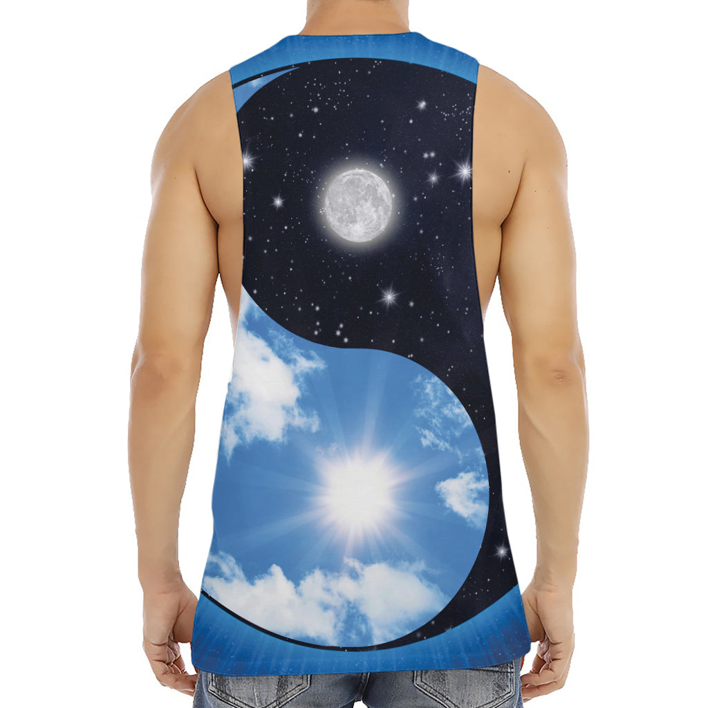 Sky And Space Yin Yang Print Men's Muscle Tank Top
