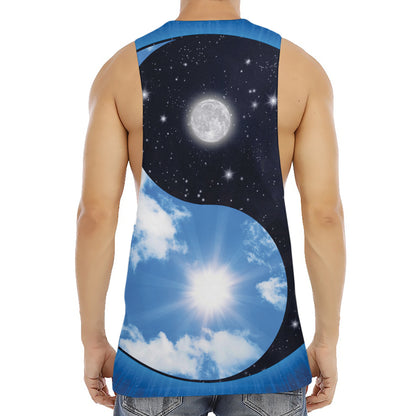 Sky And Space Yin Yang Print Men's Muscle Tank Top