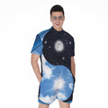 Sky And Space Yin Yang Print Men's Romper