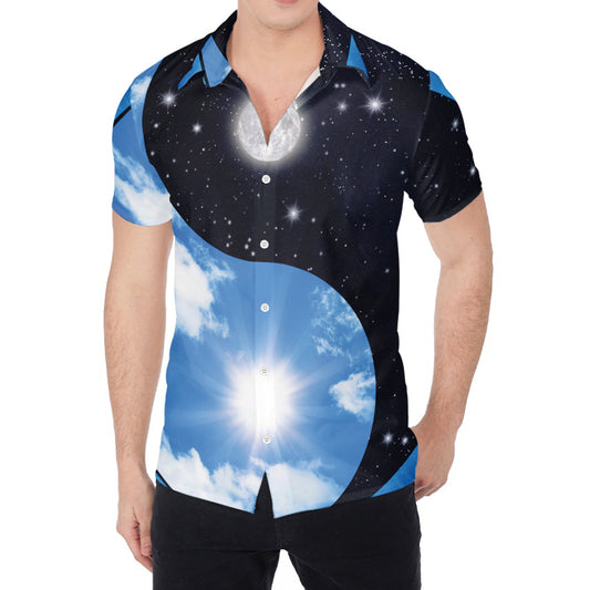 Sky And Space Yin Yang Print Men's Shirt