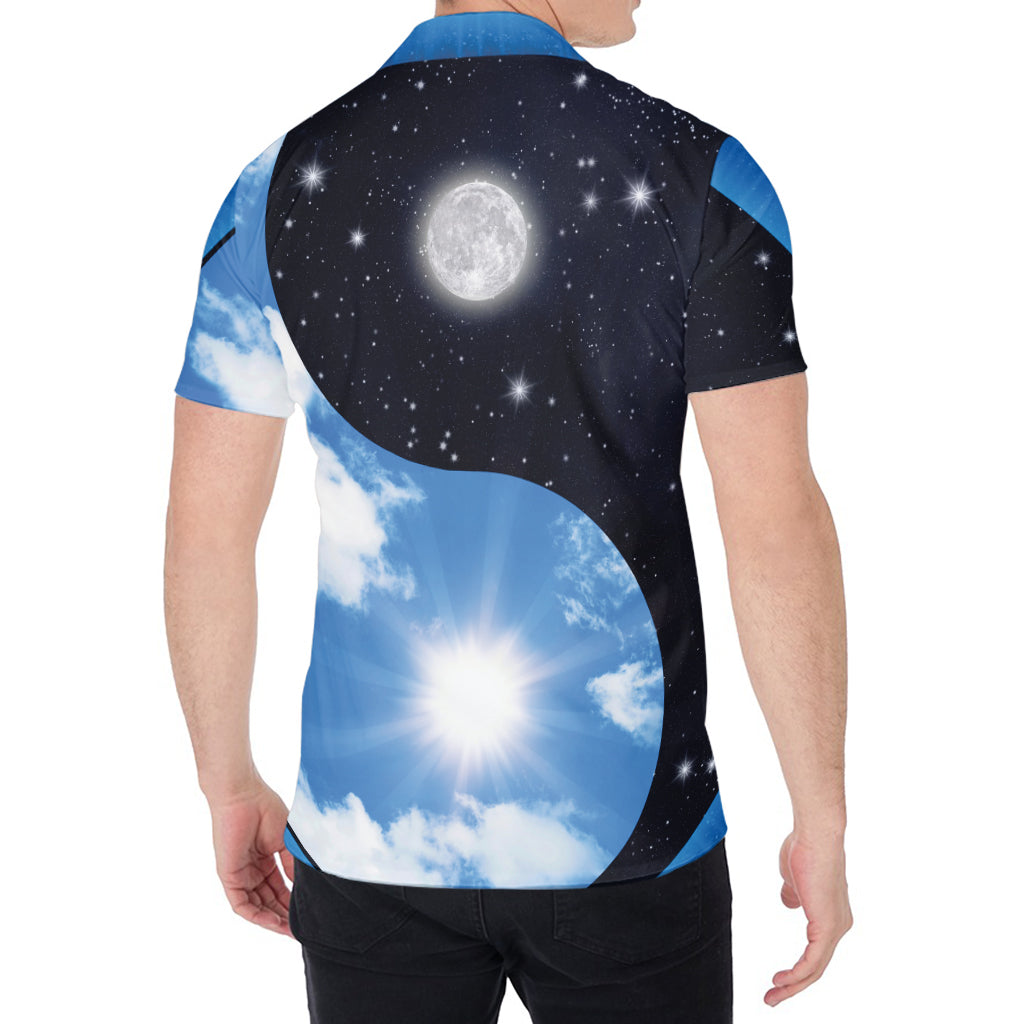 Sky And Space Yin Yang Print Men's Shirt