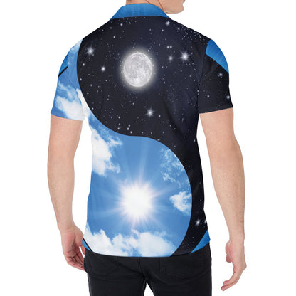 Sky And Space Yin Yang Print Men's Shirt