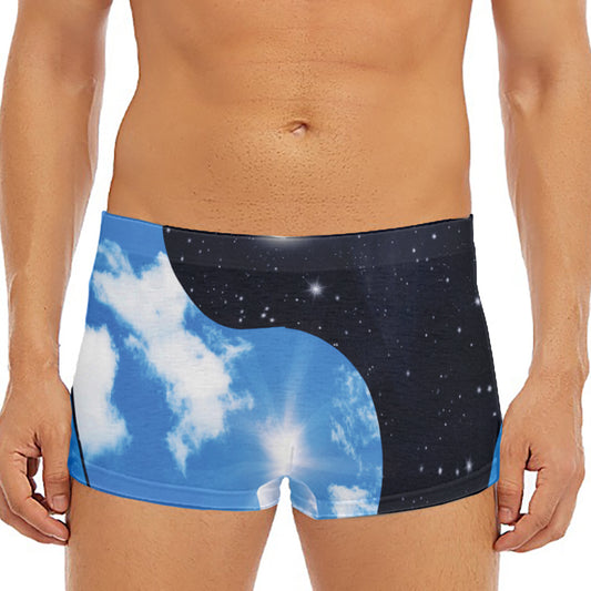 Sky And Space Yin Yang Print Men's Short Boxer Briefs