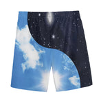 Sky And Space Yin Yang Print Men's Sports Shorts