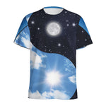 Sky And Space Yin Yang Print Men's Sports T-Shirt
