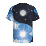 Sky And Space Yin Yang Print Men's Sports T-Shirt