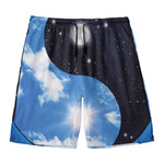 Sky And Space Yin Yang Print Men's Swim Trunks