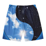 Sky And Space Yin Yang Print Men's Swim Trunks