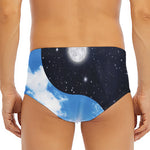 Sky And Space Yin Yang Print Men's Triangle Swim Briefs