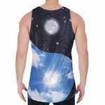 Sky And Space Yin Yang Print Men's Velvet Tank Top