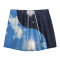 Sky And Space Yin Yang Print Mesh Shorts