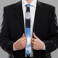 Sky And Space Yin Yang Print Necktie